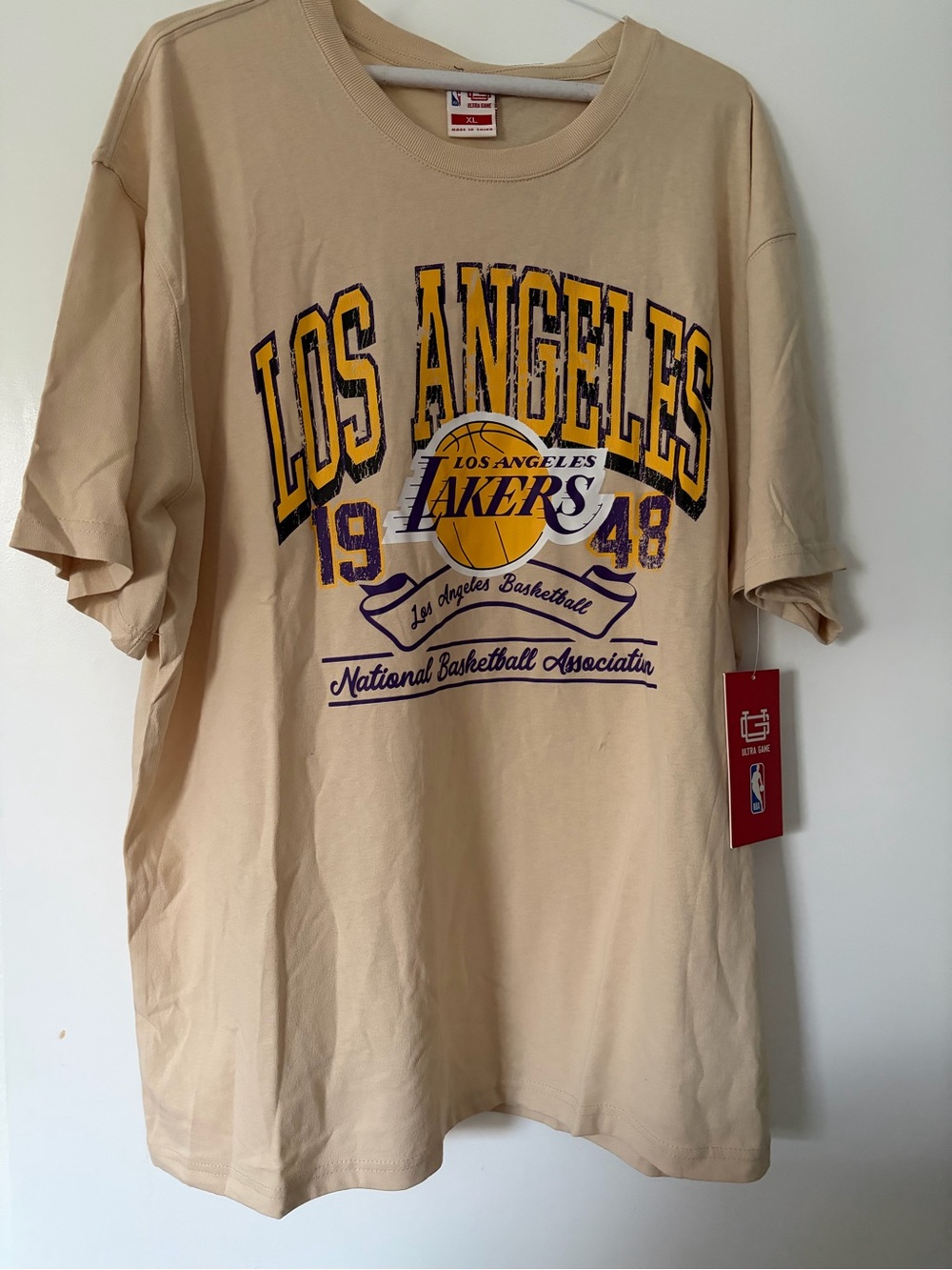 Los Angeles Lakers Beige Short Sleeve Graphic Tee
